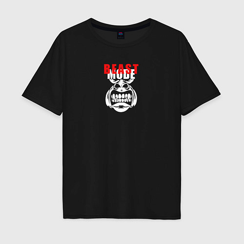 Мужская футболка оверсайз Beast Mode Режим зверя / Черный – фото 1