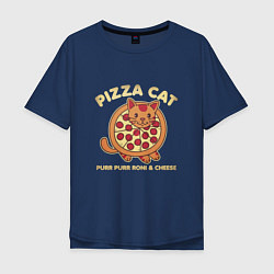 Мужская футболка оверсайз Pizza Cat