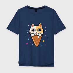 Мужская футболка оверсайз Ice Cream Cat