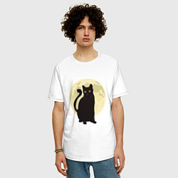 Футболка оверсайз мужская Moon Cat, цвет: белый — фото 2