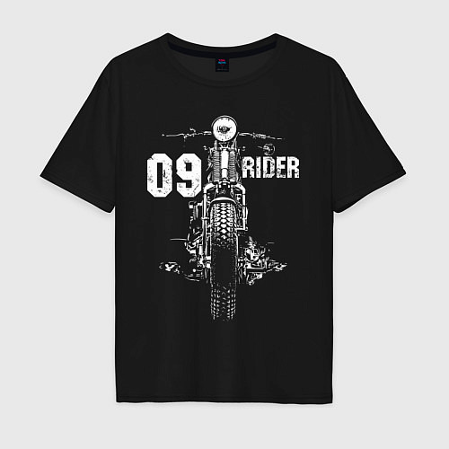 Мужская футболка оверсайз Винтажный мотоцикл / Черный – фото 1