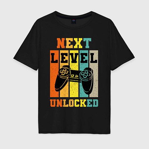 Мужская футболка оверсайз Next level unlocked / Черный – фото 1