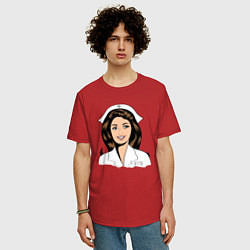 Футболка оверсайз мужская Медсестра Nurse Z, цвет: красный — фото 2