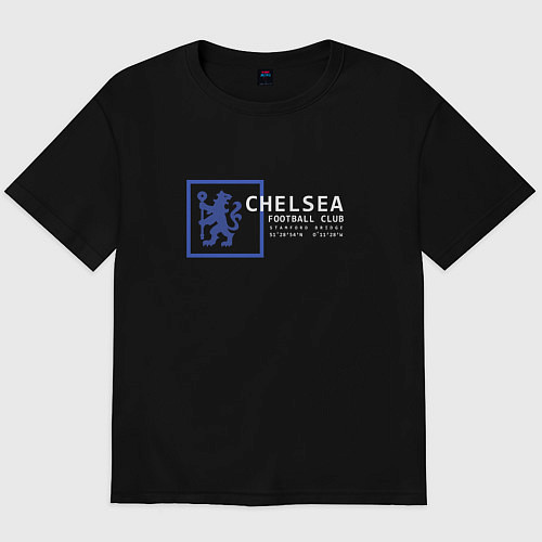 Мужская футболка оверсайз FC Chelsea Stamford Bridge 202122 / Черный – фото 1