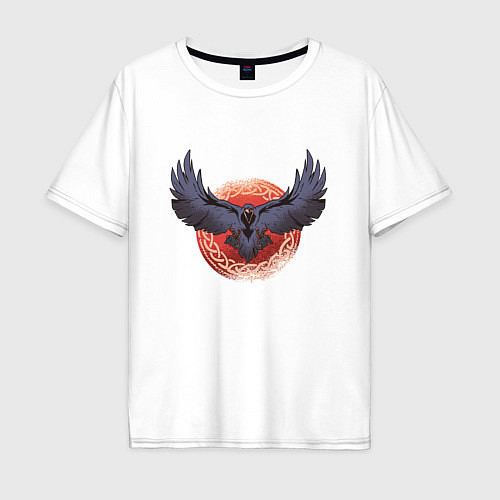 Мужская футболка оверсайз Dark Raven Тёмный Ворон / Белый – фото 1