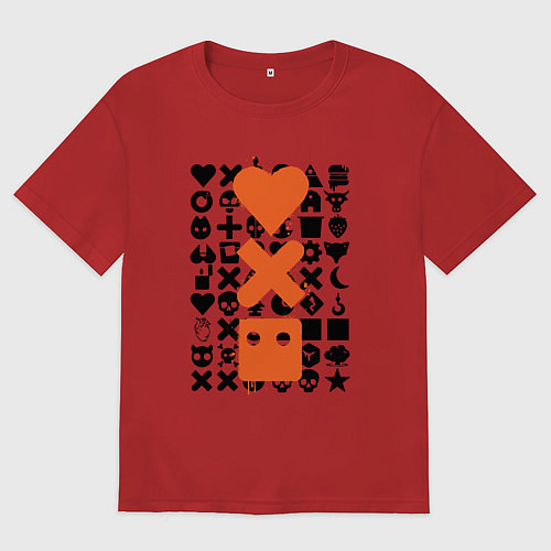 Мужская футболка оверсайз Love Death & Robots / Красный – фото 1