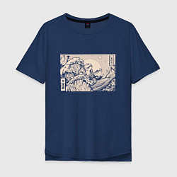 Мужская футболка оверсайз Японская лягушка Укиё-э