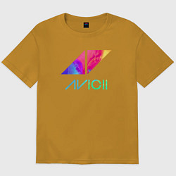 Мужская футболка оверсайз AVICII RAIBOW