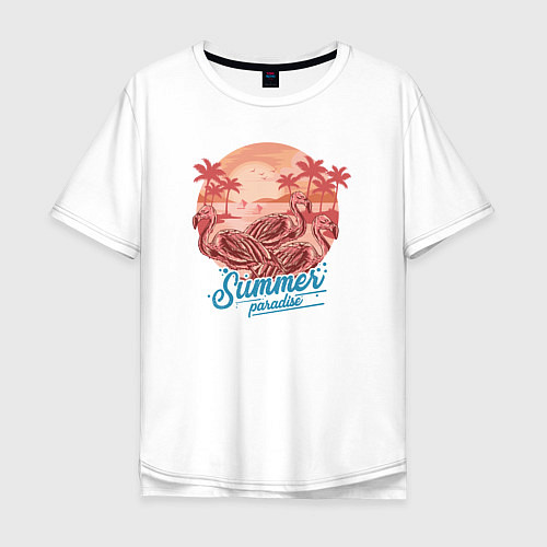 Мужская футболка оверсайз Summer paradise Летний рай / Белый – фото 1