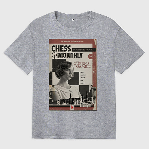 Мужская футболка оверсайз Ход королевы / Меланж – фото 1