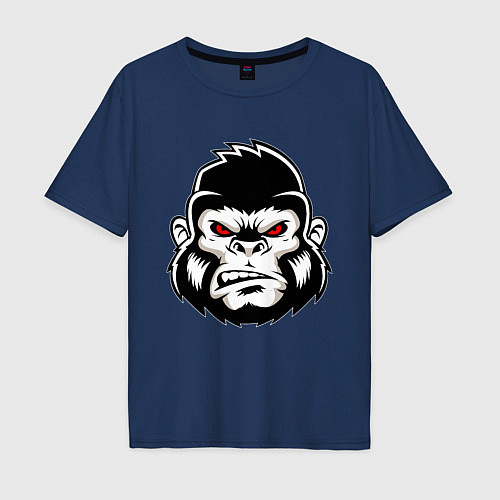Мужская футболка оверсайз Bad Monkey / Тёмно-синий – фото 1