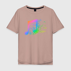 Футболка оверсайз мужская I LOVE MUSIC DJ Z цвета пыльно-розовый — фото 1