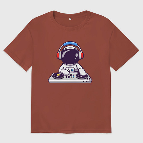 Мужская футболка оверсайз ДИДЖЕЙ DJ Z / Кирпичный – фото 1