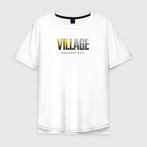 Мужская футболка оверсайз Resident Evil Village Надпись / Белый – фото 1