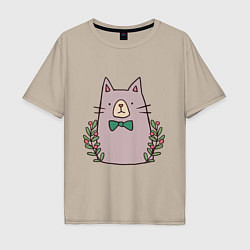 Мужская футболка оверсайз Торжественный кот
