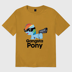 Мужская футболка оверсайз Gangsta pony
