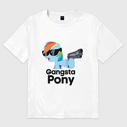Мужская футболка оверсайз Gangsta pony