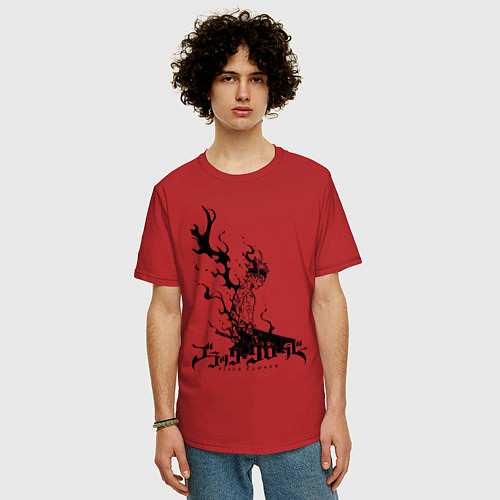 Мужская футболка оверсайз Черный Аста Черный Клевер / Красный – фото 3