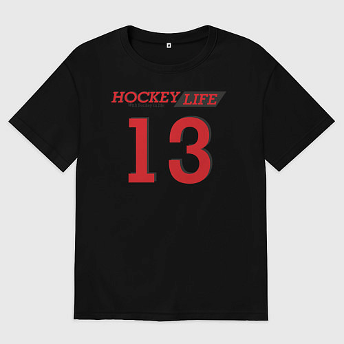 Мужская футболка оверсайз Hockey life Number series / Черный – фото 1