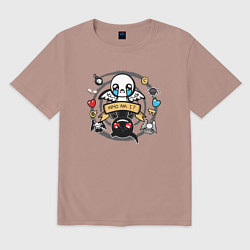 Футболка оверсайз мужская THE BINDING OF ISAAC WHO AM I, цвет: пыльно-розовый