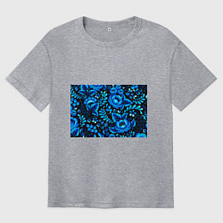 Футболка оверсайз мужская Гжель, цвет: меланж