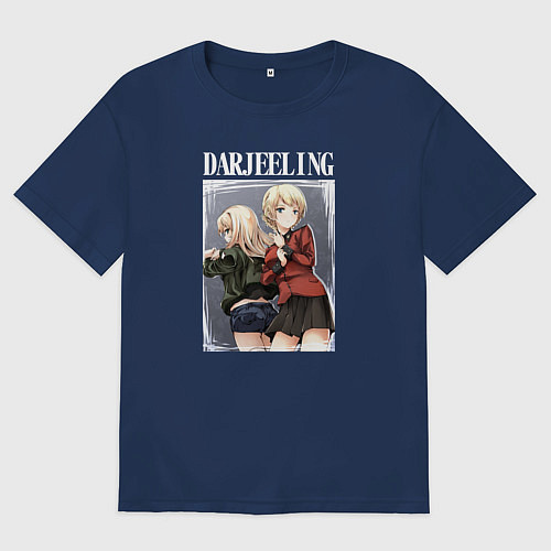 Мужская футболка оверсайз Дарджилинг / Тёмно-синий – фото 1