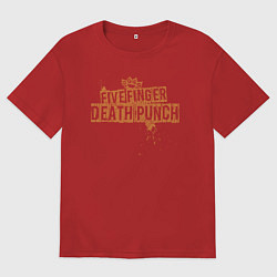 Футболка оверсайз мужская Five Finger Death Punch Skull, цвет: красный