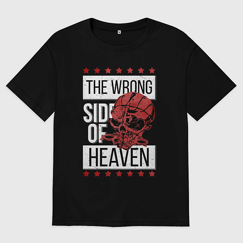 Мужская футболка оверсайз The wrong side of hell / Черный – фото 1