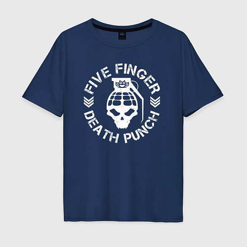 Мужская футболка оверсайз FFDP Grenade / Тёмно-синий – фото 1