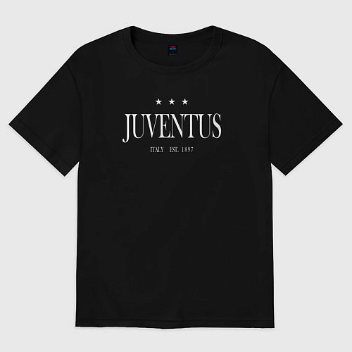 Мужская футболка оверсайз Juventus Tee est 1897 2021 / Черный – фото 1