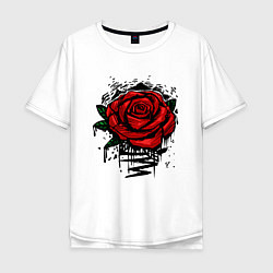 Футболка оверсайз мужская Красная Роза Red Rose, цвет: белый