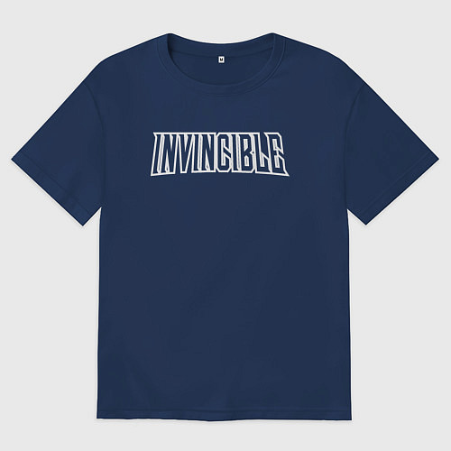 Мужская футболка оверсайз НЕУЯЗВИМЫЙ INVINCIBLE / Тёмно-синий – фото 1