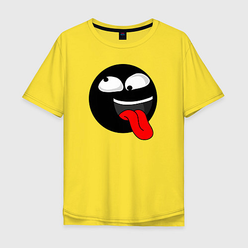 Мужская футболка оверсайз Безумный Смайл Dumbass CS / Желтый – фото 1
