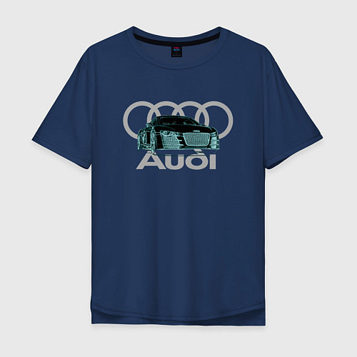 Мужская футболка оверсайз Audi / Тёмно-синий – фото 1