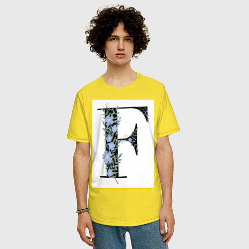 Мужская футболка оверсайз Press F / Желтый – фото 3