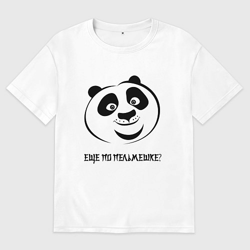 Мужская футболка оверсайз ПАНДА ПО / Белый – фото 1