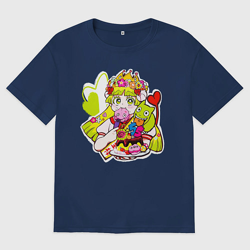 Мужская футболка оверсайз Clara / Тёмно-синий – фото 1