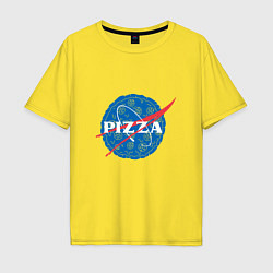 Футболка оверсайз мужская NASA Pizza, цвет: желтый