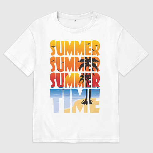 Мужская футболка оверсайз SUMMER TIME / Белый – фото 1