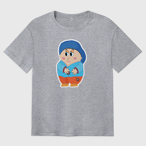 Мужская футболка оверсайз Домовёнок Егорка обжорка / Меланж – фото 1