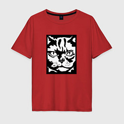 Мужская футболка оверсайз Cat Obey - Кот Подчиняйся