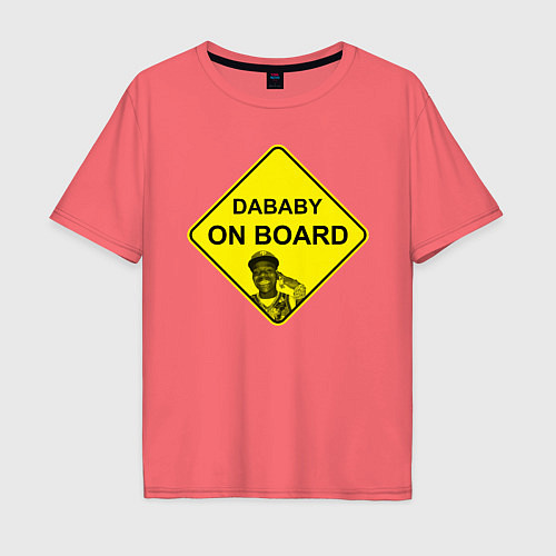 Мужская футболка оверсайз DaBaby on Board / Коралловый – фото 1