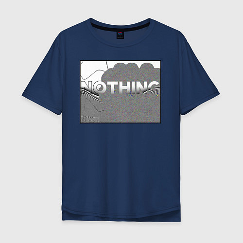 Мужская футболка оверсайз NOTHING / Тёмно-синий – фото 1
