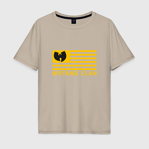 Мужская футболка оверсайз Wu-Tang Flag / Миндальный – фото 1