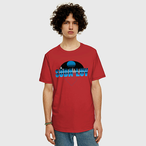 Мужская футболка оверсайз SODA LUV / Красный – фото 3