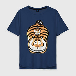 Мужская футболка оверсайз Семейка тигров