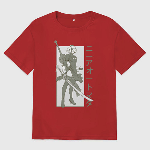 Мужская футболка оверсайз Nier replicant / Красный – фото 1