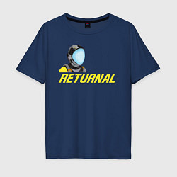 Футболка оверсайз мужская Returnal logo, цвет: тёмно-синий