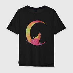 Футболка оверсайз мужская Space Cat, цвет: черный