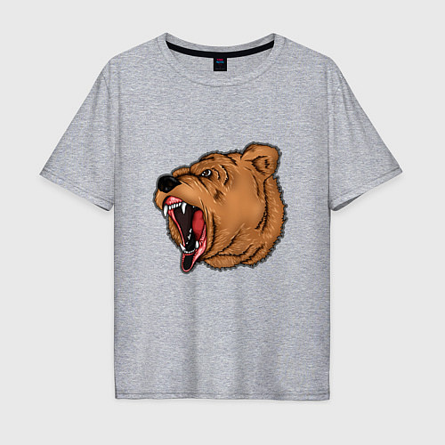 Мужская футболка оверсайз Медведь / Меланж – фото 1